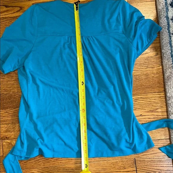 Anni Kuan - Elegant Teal Wrap Top - Picture 9 of 10